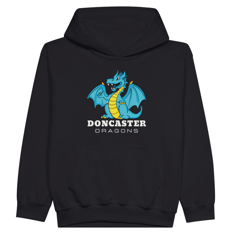 Doncaster Hoodie - Black Front - YOUTH